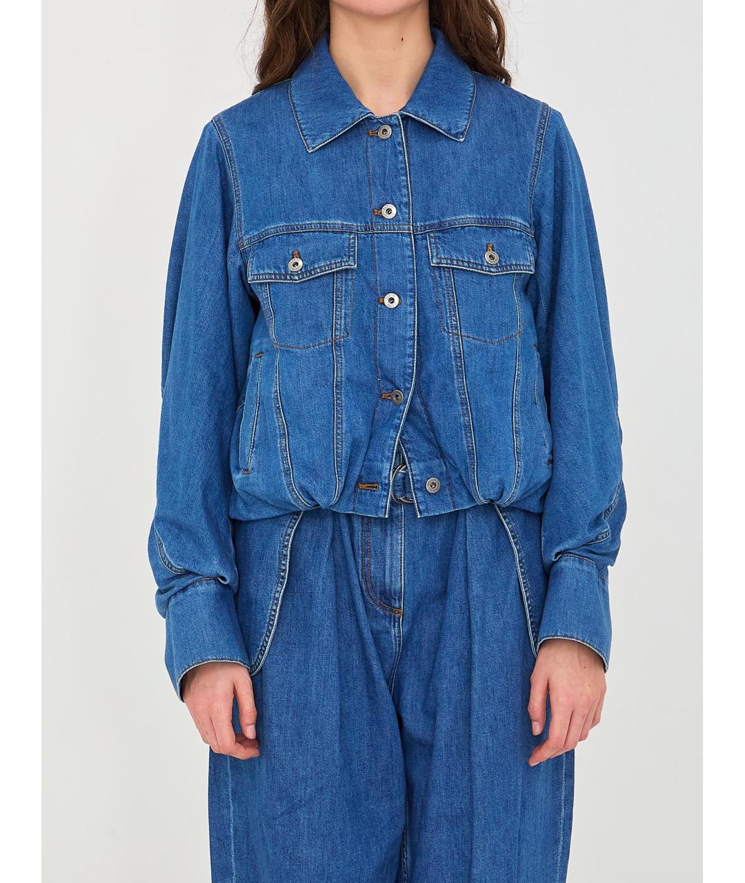 LOEWE Голубая хлопковая куртка, фото 6