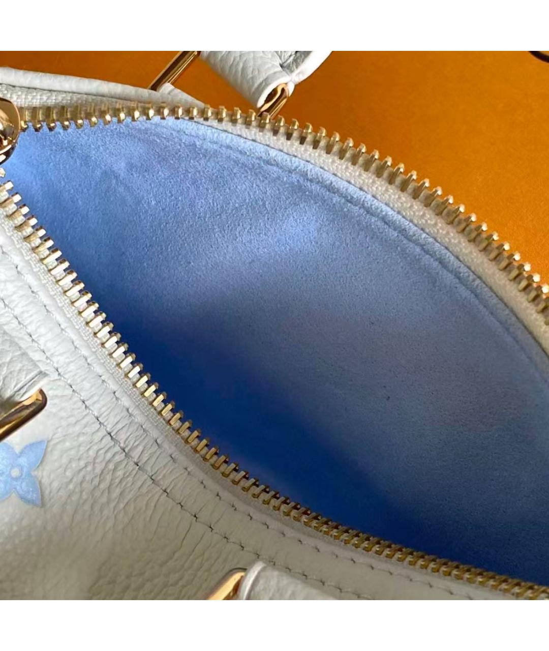 LOUIS VUITTON Белая кожаная сумка с короткими ручками, фото 4