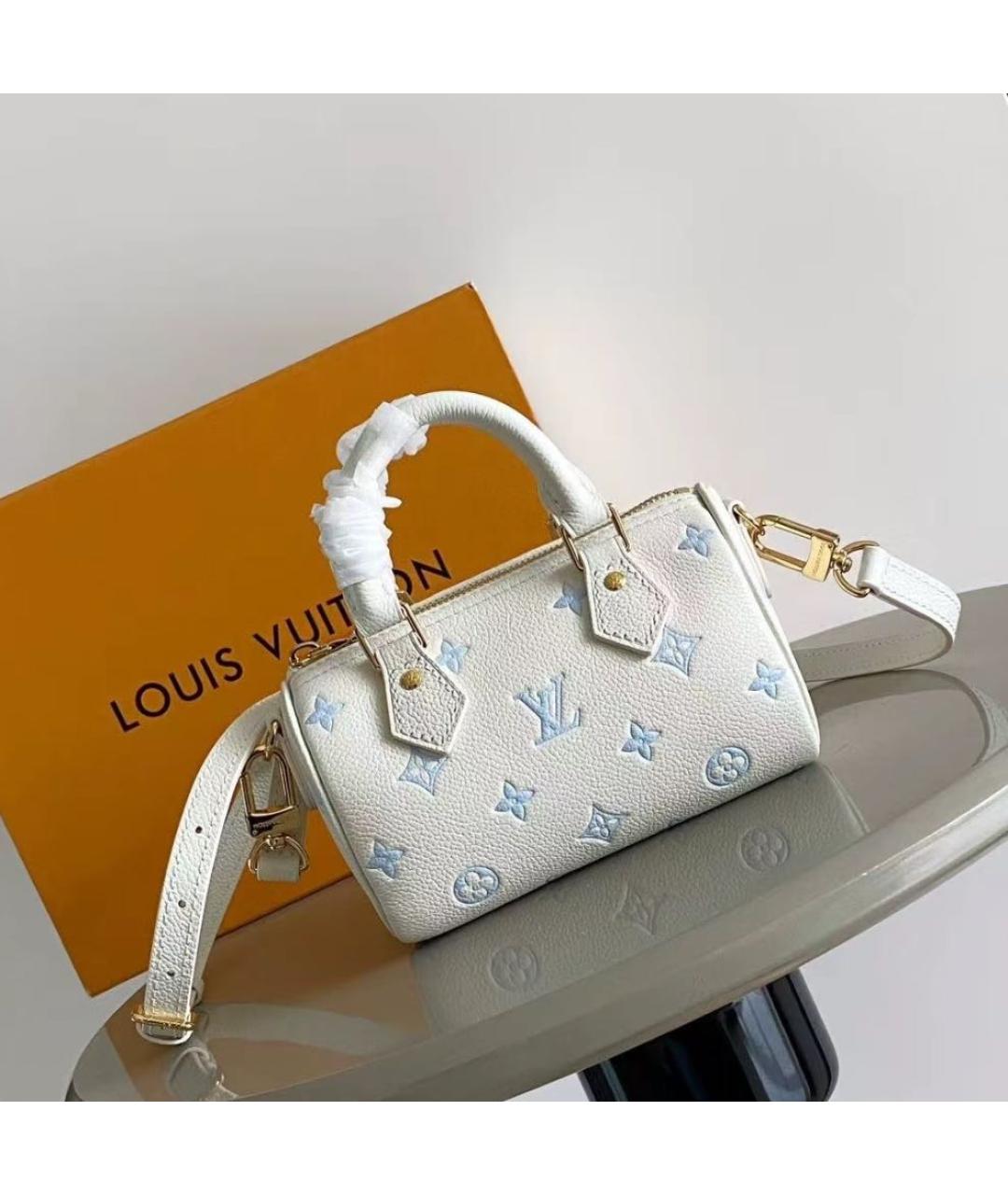 LOUIS VUITTON Белая кожаная сумка с короткими ручками, фото 2