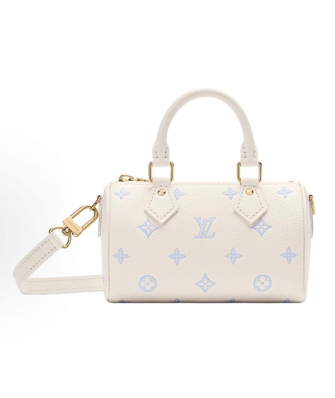 LOUIS VUITTON Белая кожаная сумка с короткими ручками, фото 5