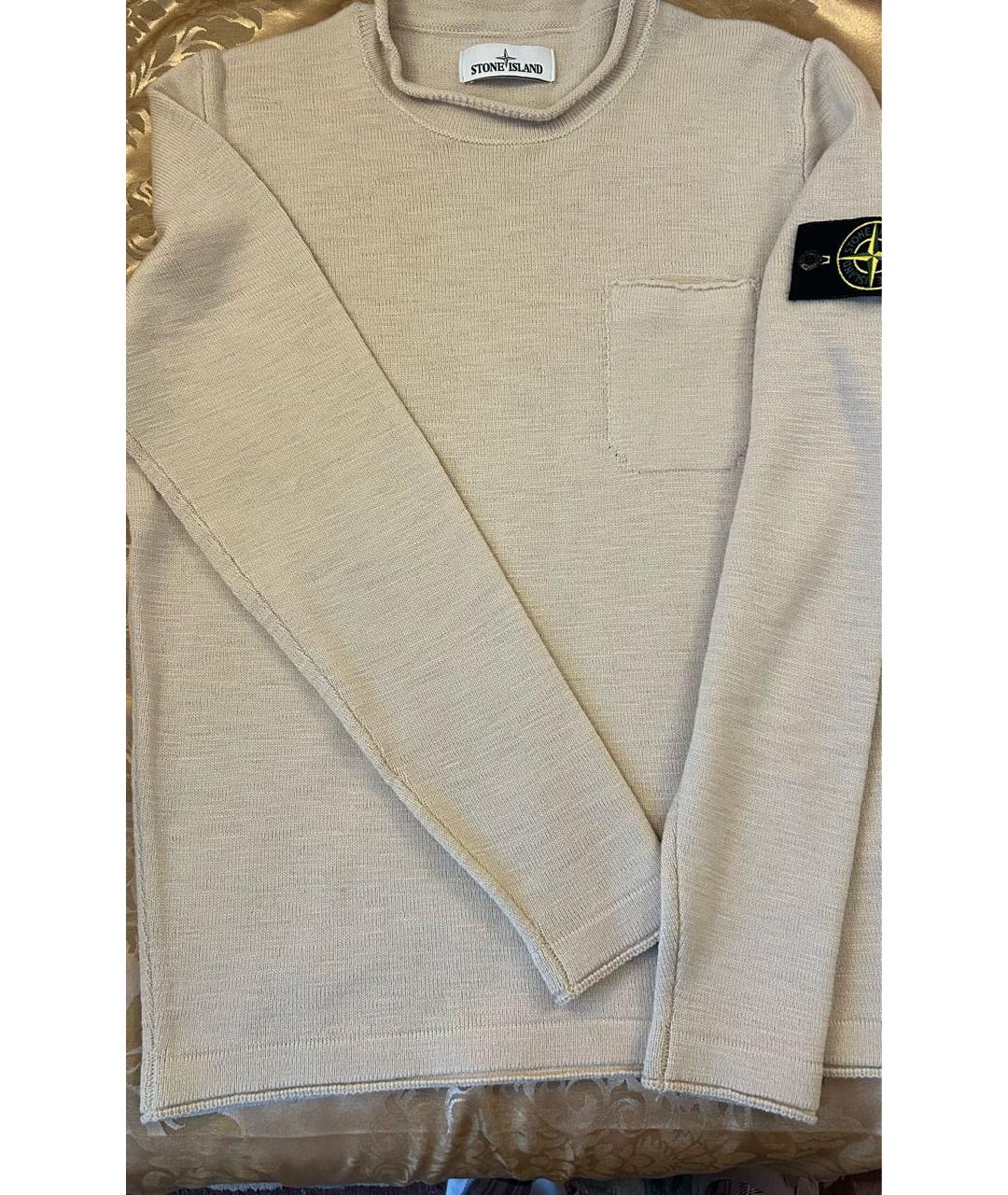 STONE ISLAND Бежевая шерстяная водолазка, фото 2