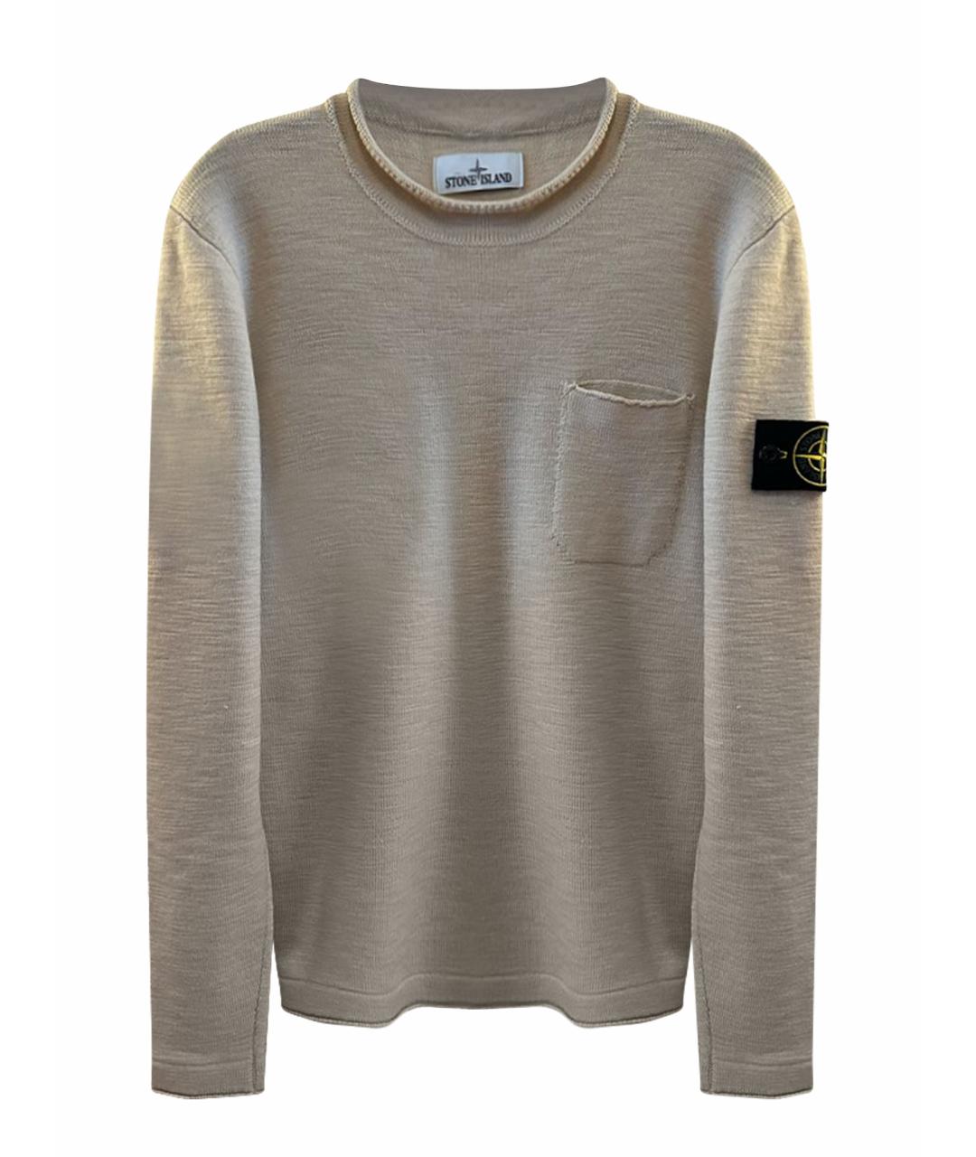 STONE ISLAND Бежевая шерстяная водолазка, фото 1