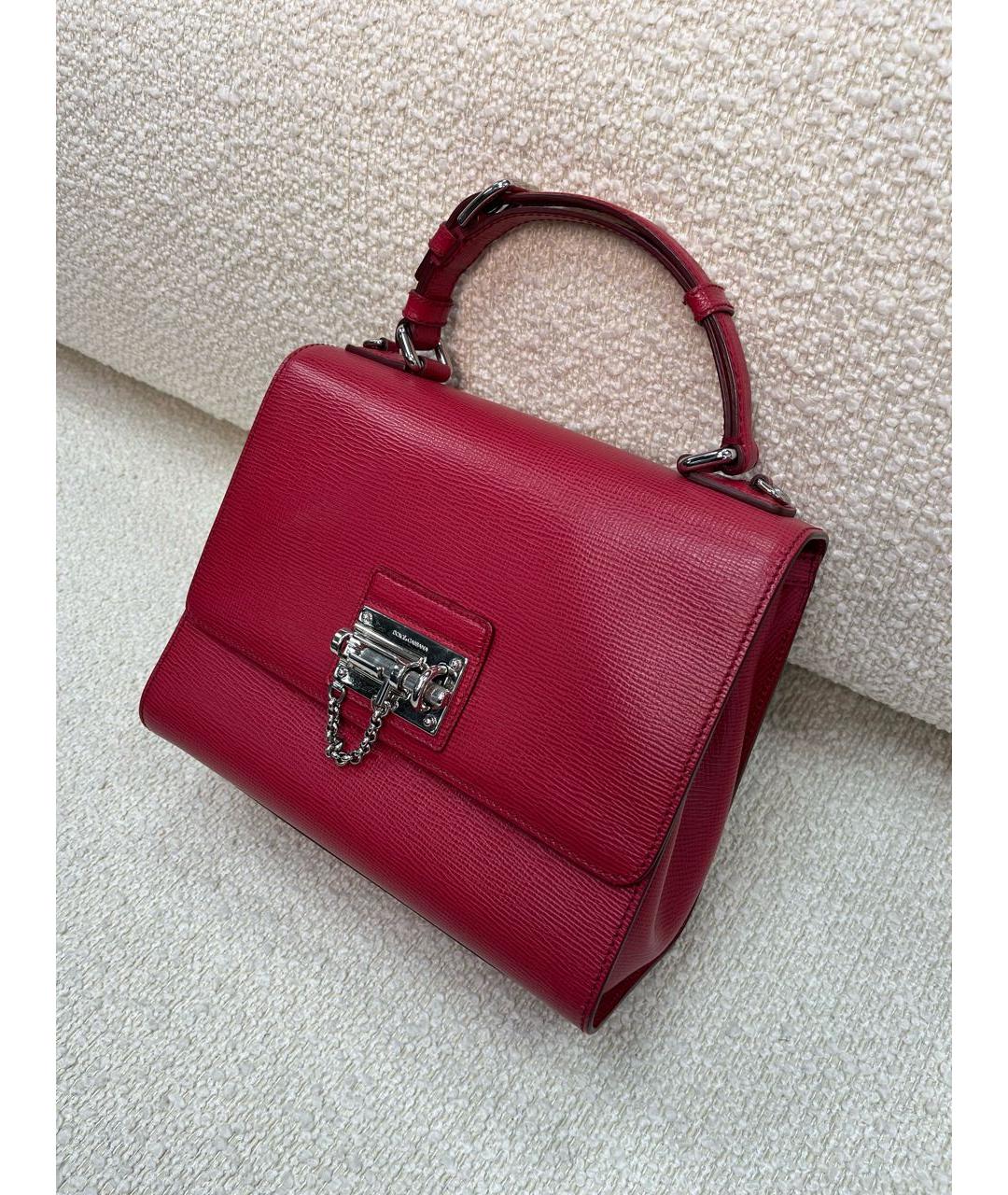 DOLCE&GABBANA Красная кожаная сумка с короткими ручками, фото 5