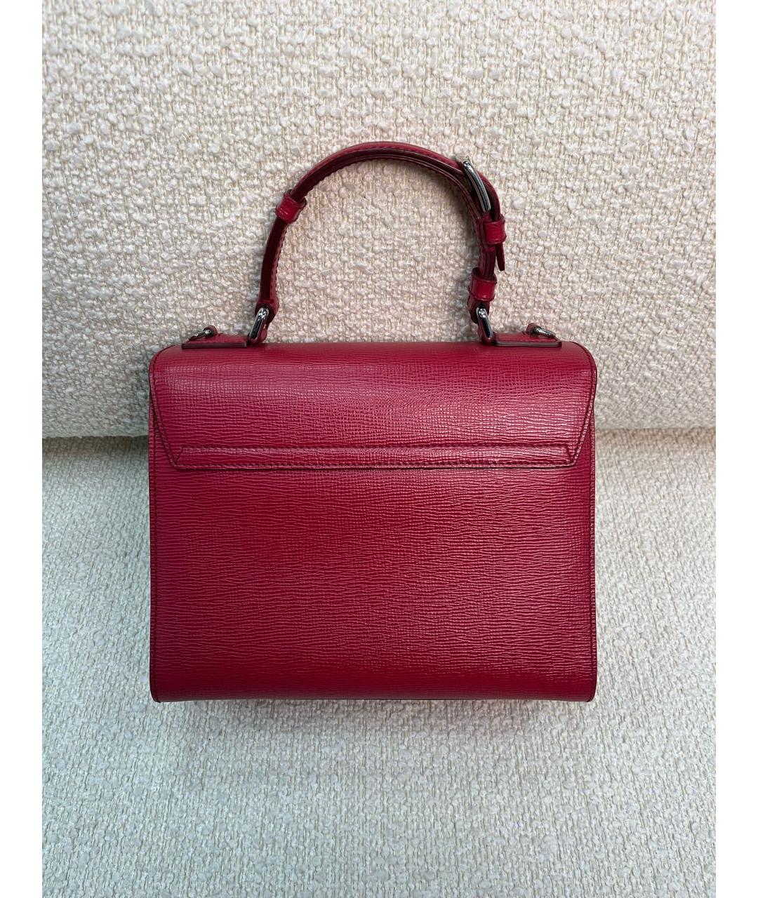 DOLCE&GABBANA Красная кожаная сумка с короткими ручками, фото 3
