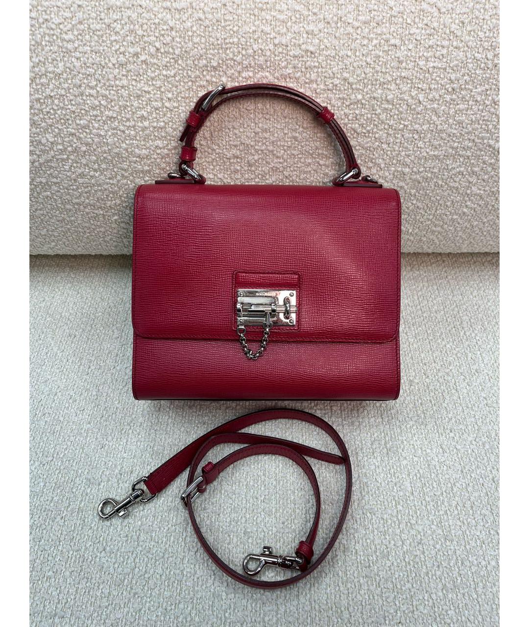 DOLCE&GABBANA Красная кожаная сумка с короткими ручками, фото 7