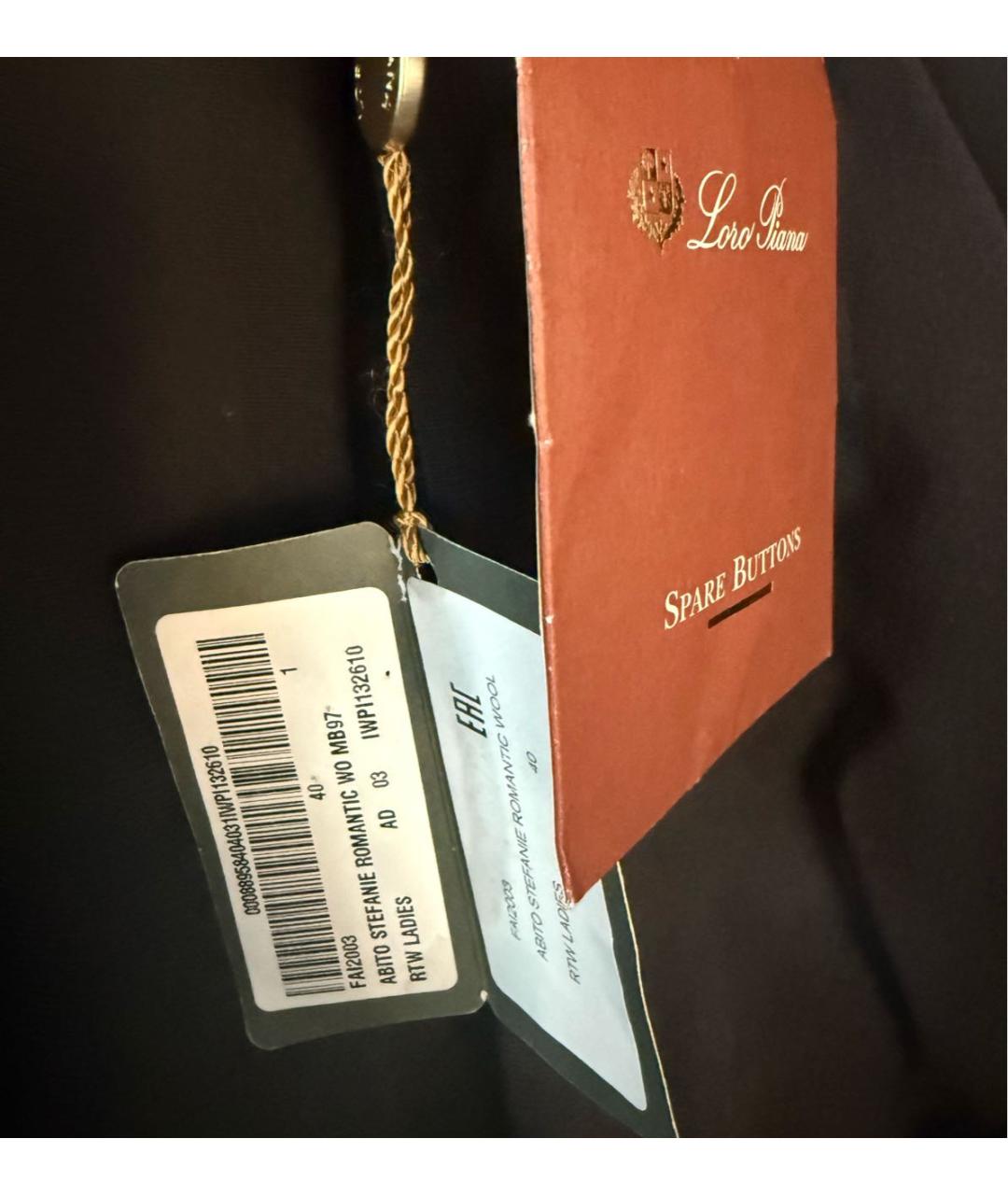 LORO PIANA Черное шерстяное платье, фото 5