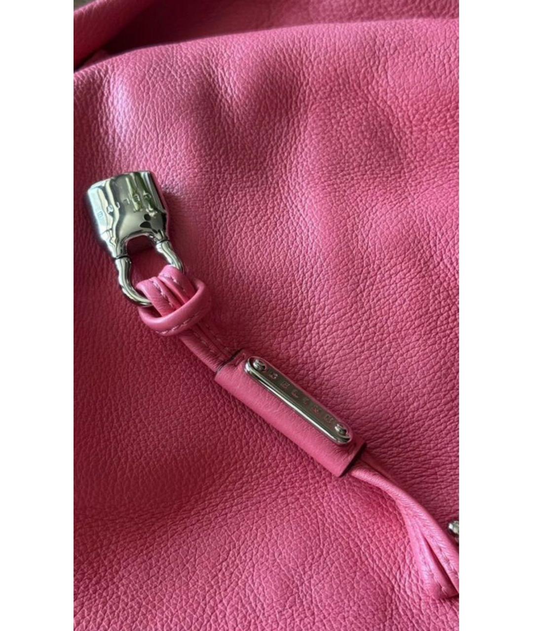 CELINE Розовая кожаная сумка с короткими ручками, фото 3