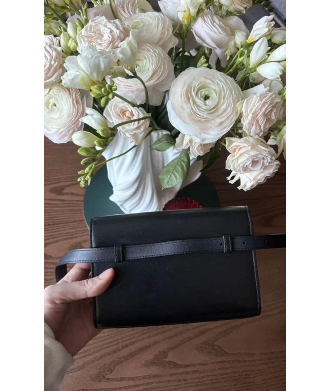 SAINT LAURENT Черная кожаная поясная сумка, фото 4