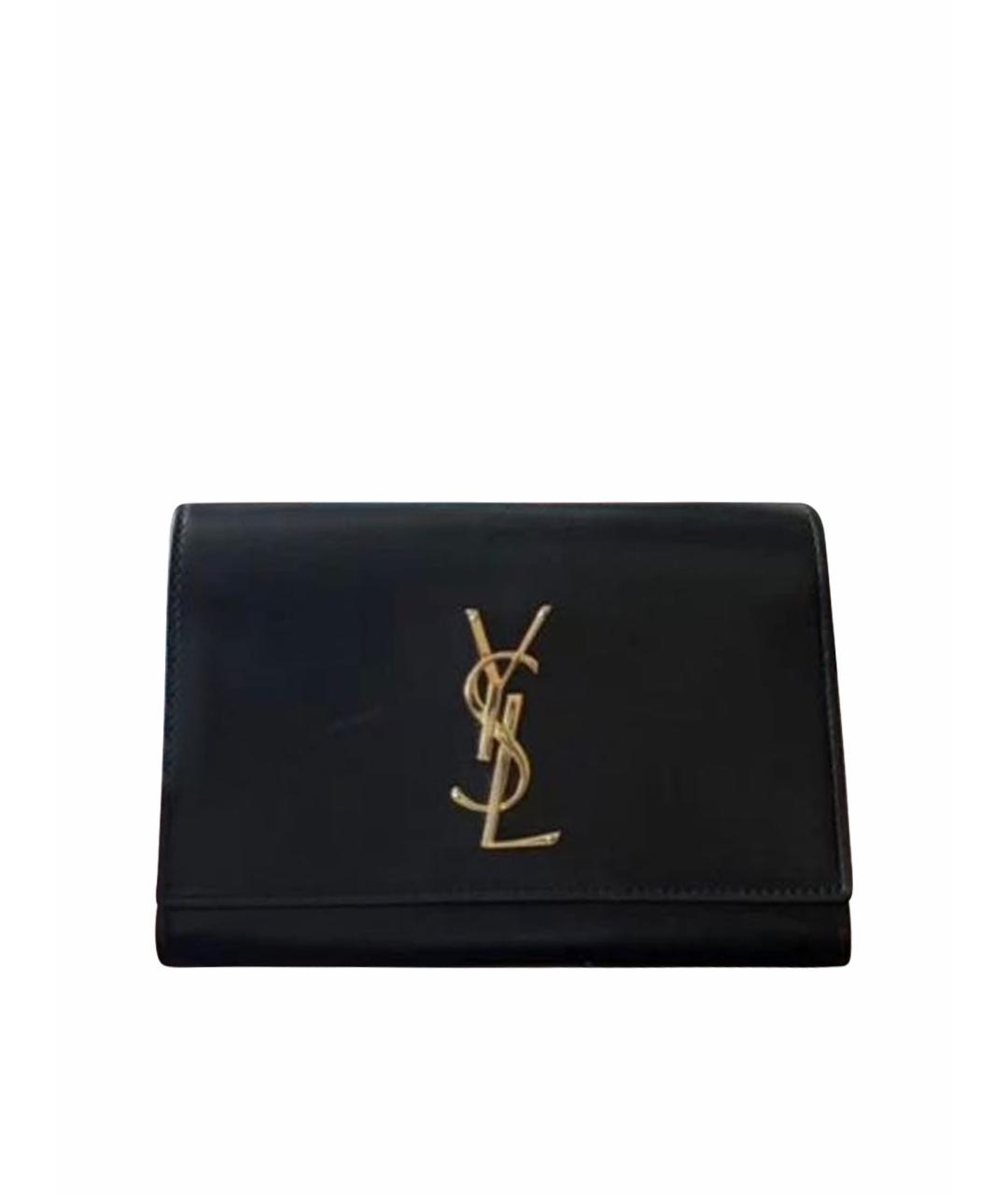 SAINT LAURENT Черная кожаная поясная сумка, фото 1