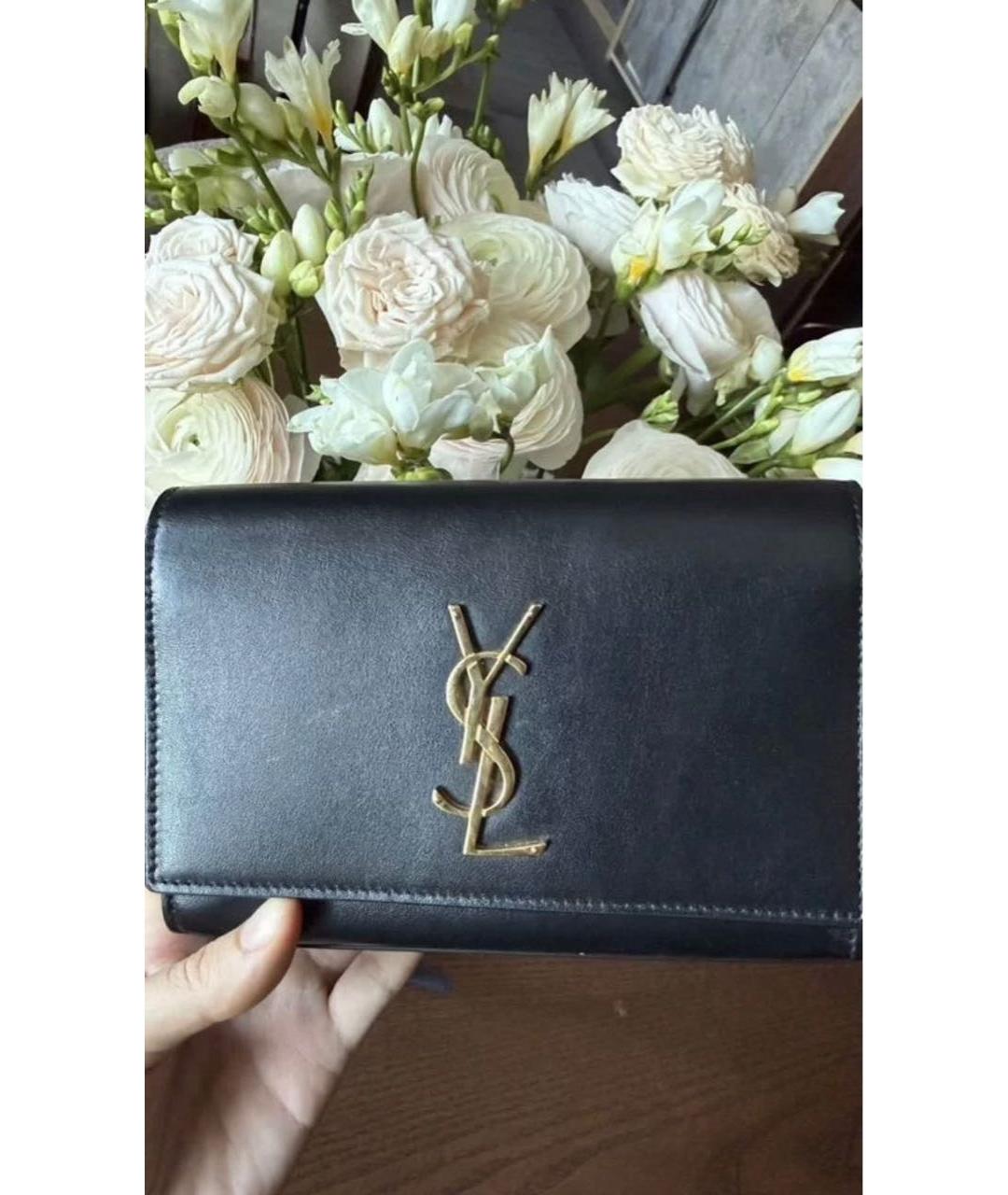 SAINT LAURENT Черная кожаная поясная сумка, фото 5