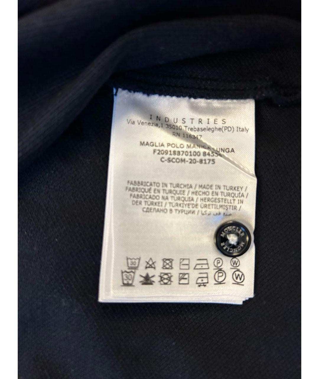 MONCLER Темно-синее поло с длинным рукавом, фото 4