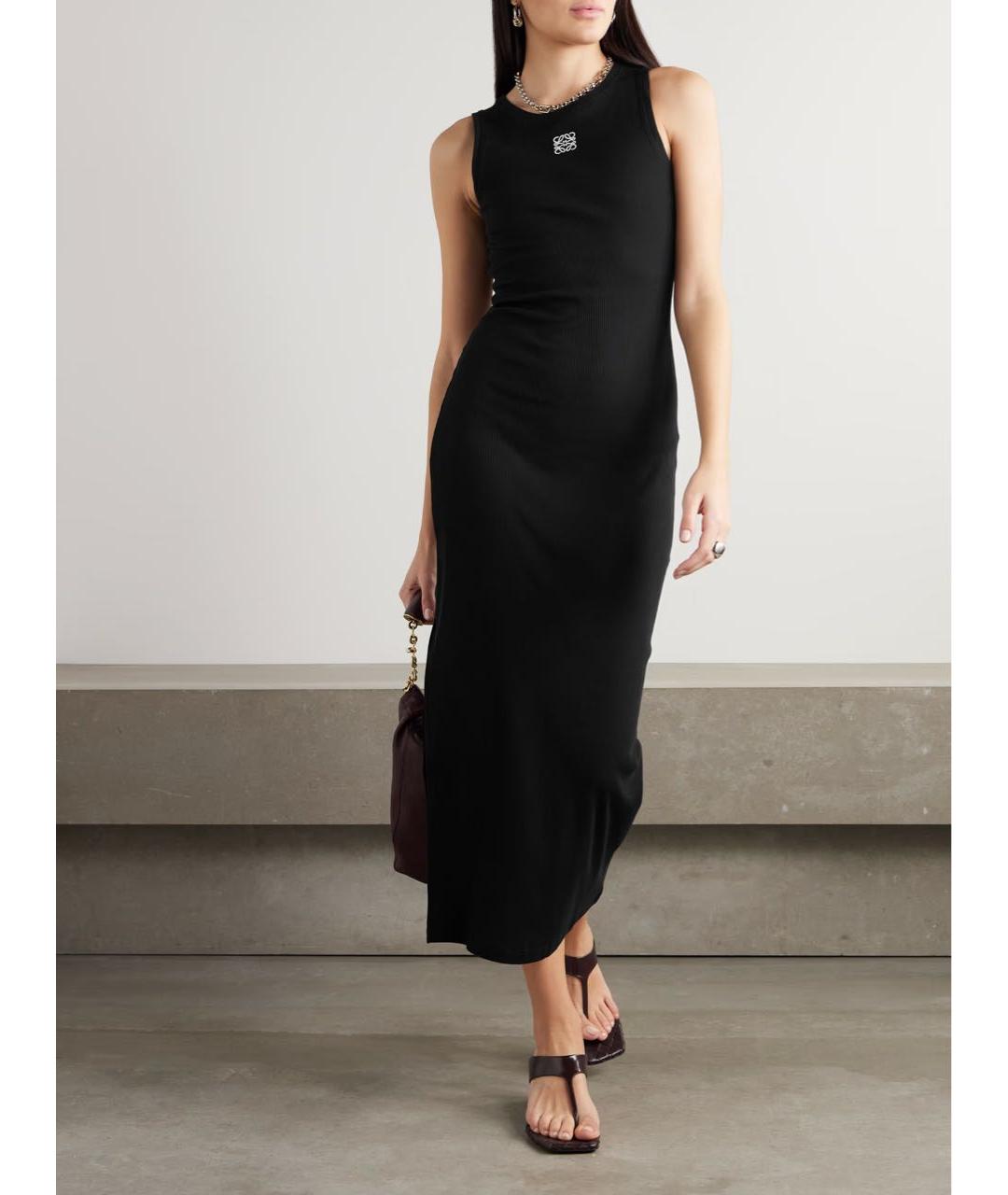 LOEWE Черное хлопковое повседневное платье, фото 2