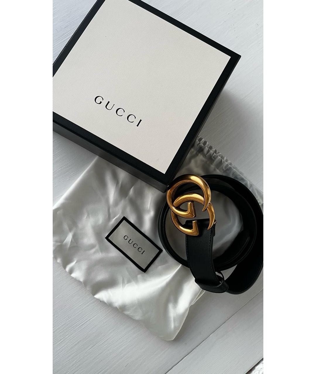 GUCCI Золотой кожаный ремень, фото 2