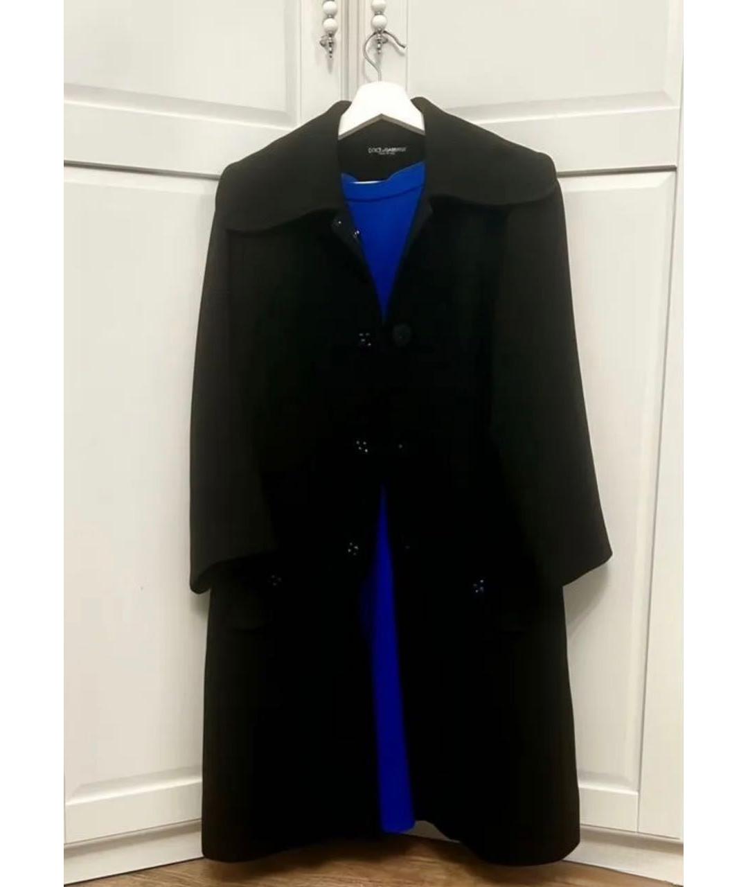 DOLCE&GABBANA Черное шерстяное пальто, фото 5