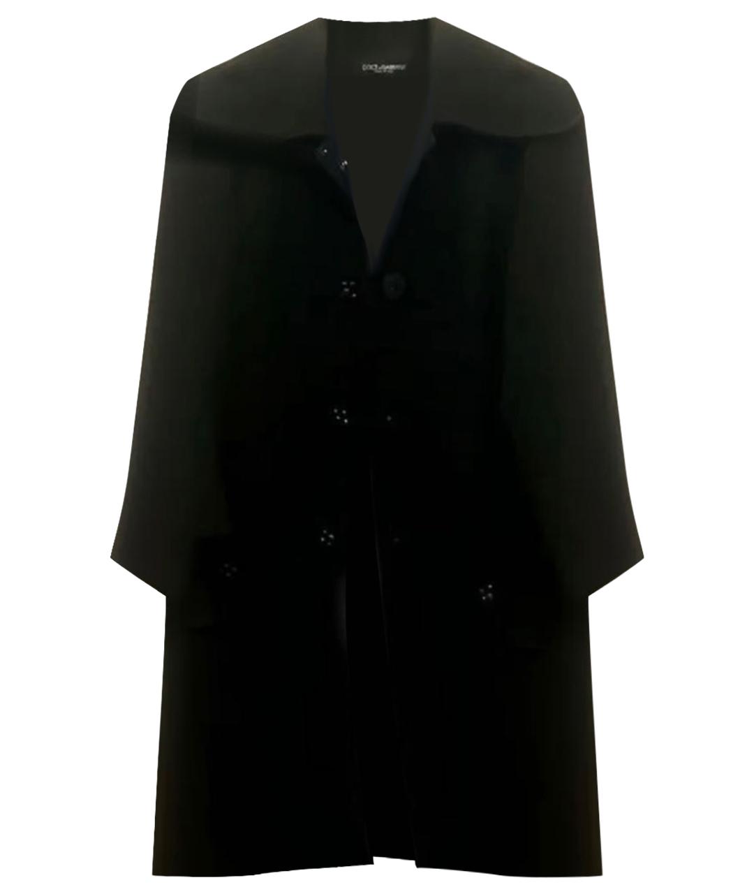 DOLCE&GABBANA Черное шерстяное пальто, фото 1