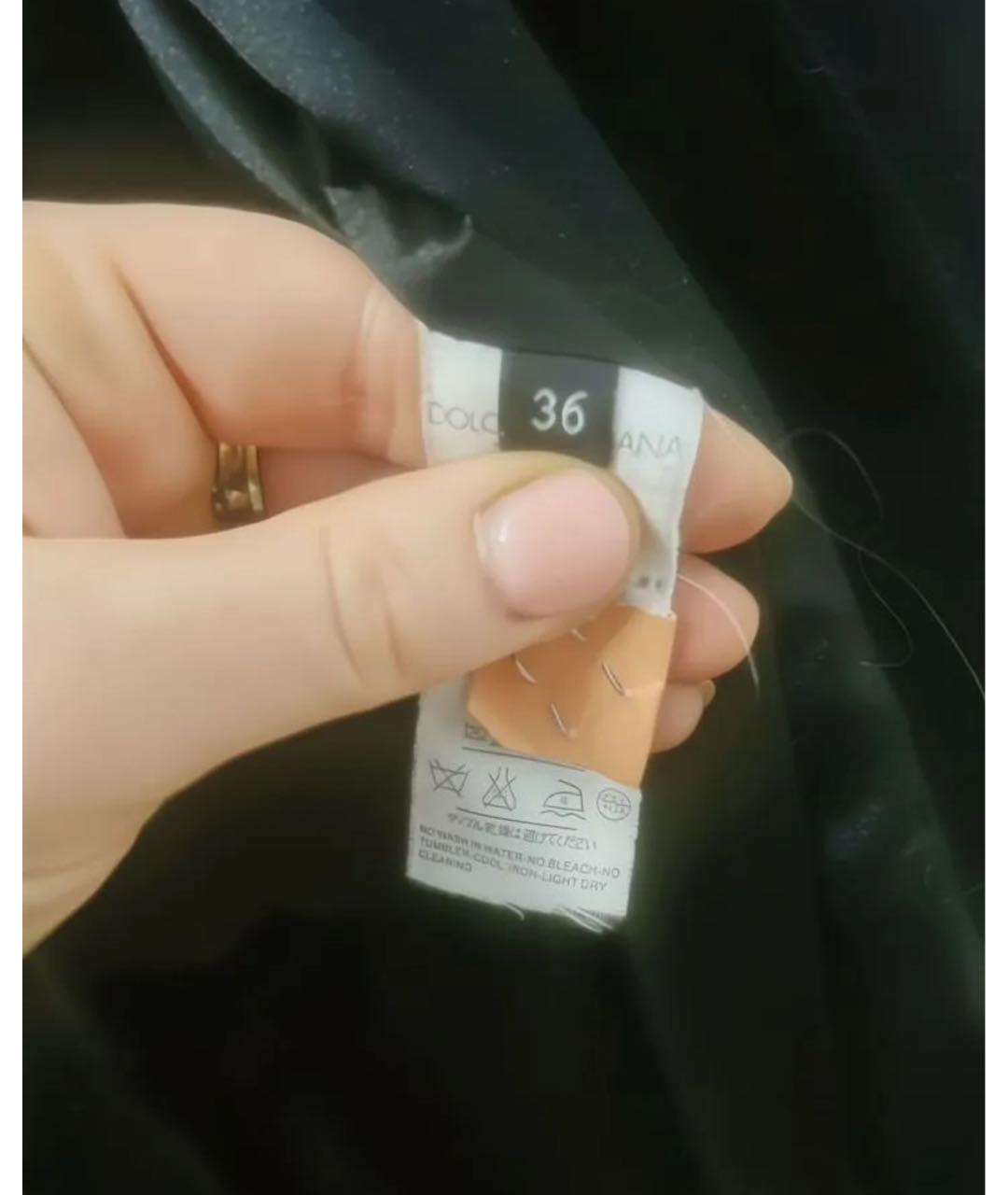 DOLCE&GABBANA Черное шерстяное пальто, фото 4