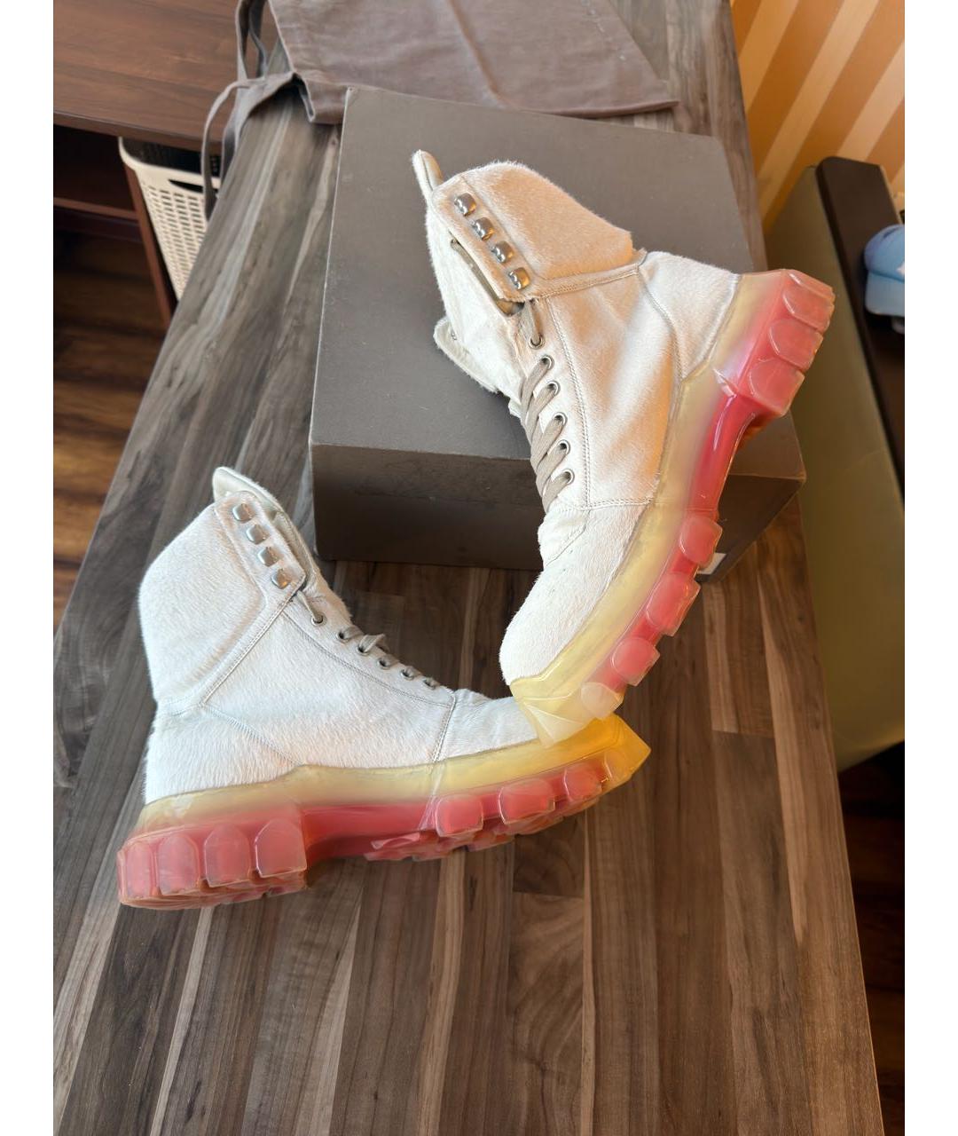 RICK OWENS Белые высокие ботинки, фото 6
