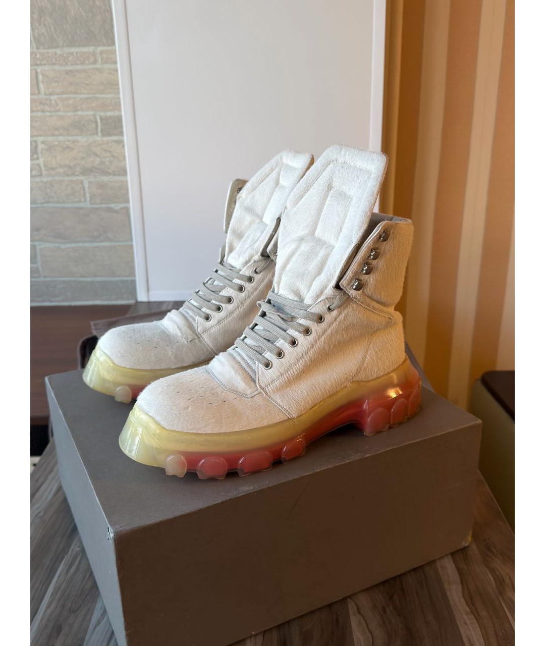 RICK OWENS Белые высокие ботинки, фото 3