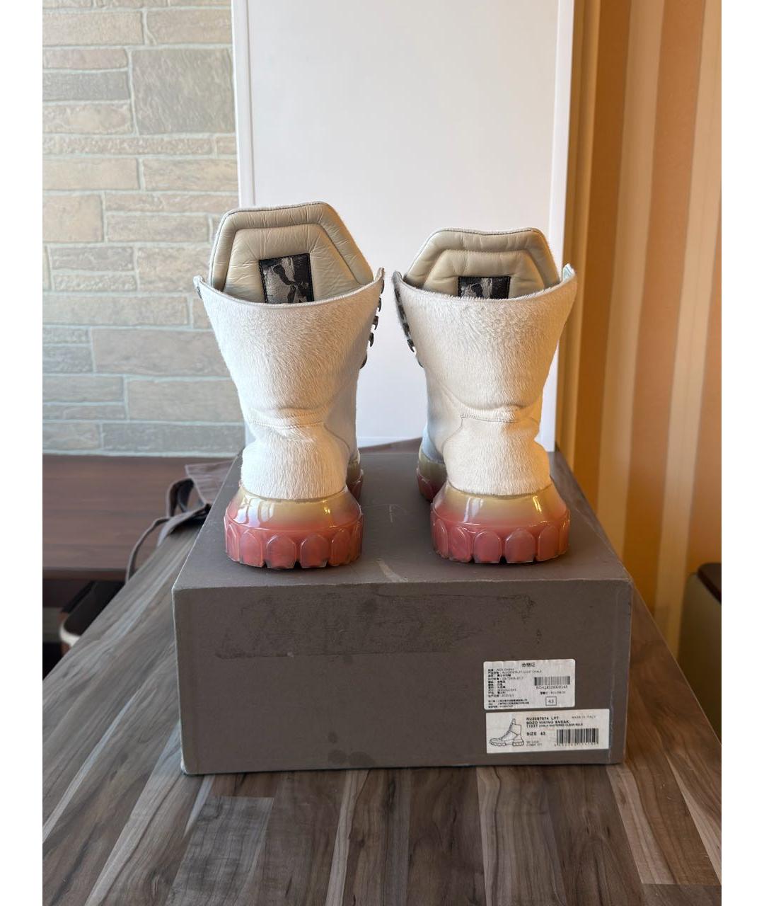 RICK OWENS Белые высокие ботинки, фото 5