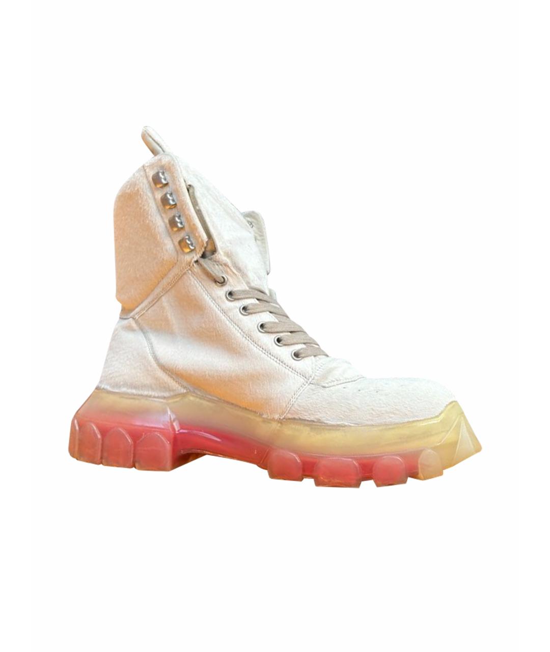 RICK OWENS Белые высокие ботинки, фото 1