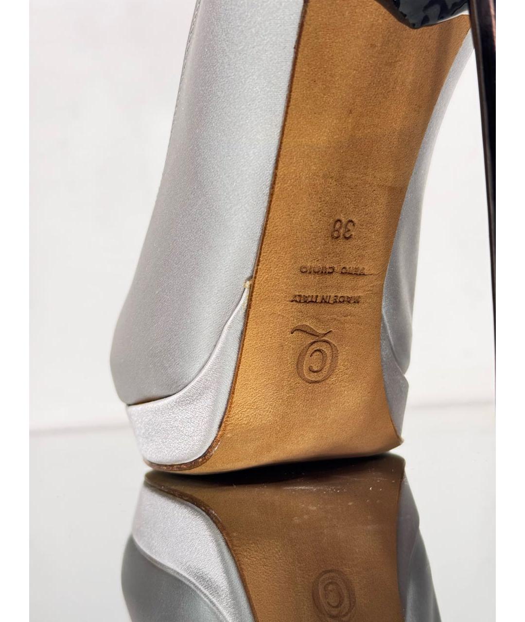 ALEXANDER MCQUEEN Серебряные текстильные туфли, фото 5