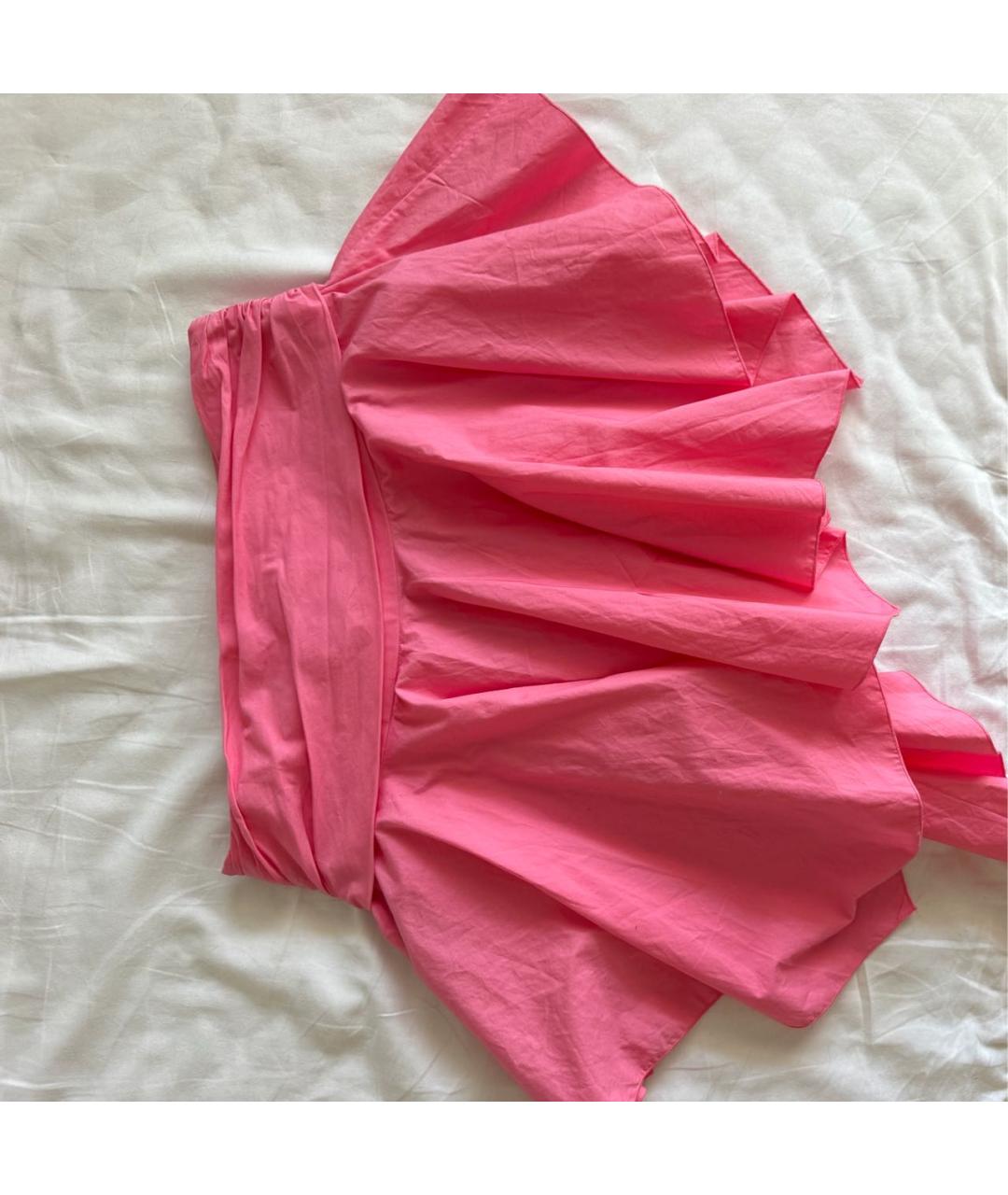 THE ATTICO Розовая хлопковая юбка мини, фото 2