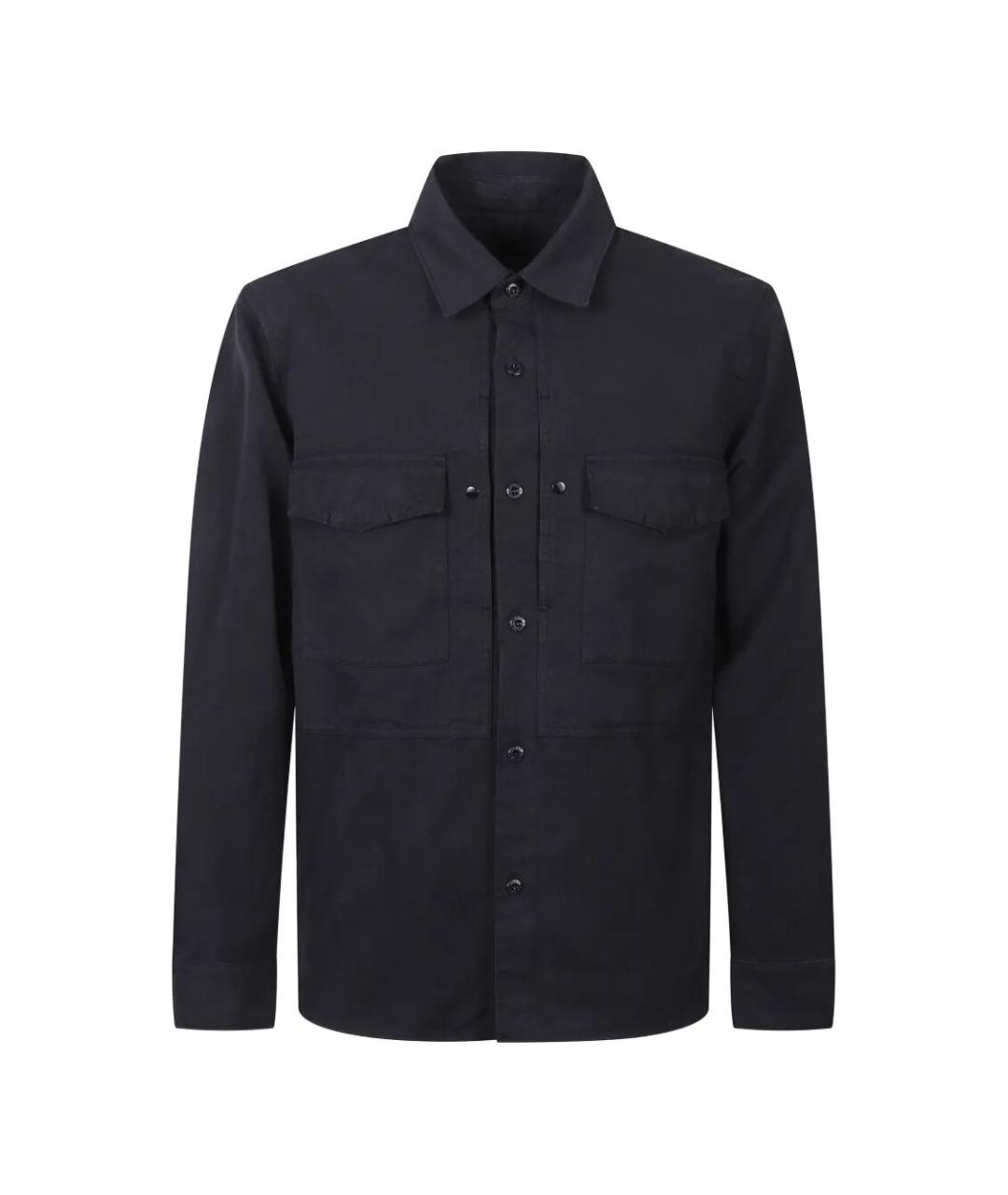 STONE ISLAND Темно-синяя хлопковая кэжуал рубашка, фото 1