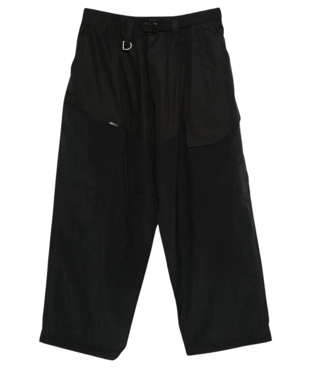 Y-3 Черные хлопковые повседневные брюки, фото 1