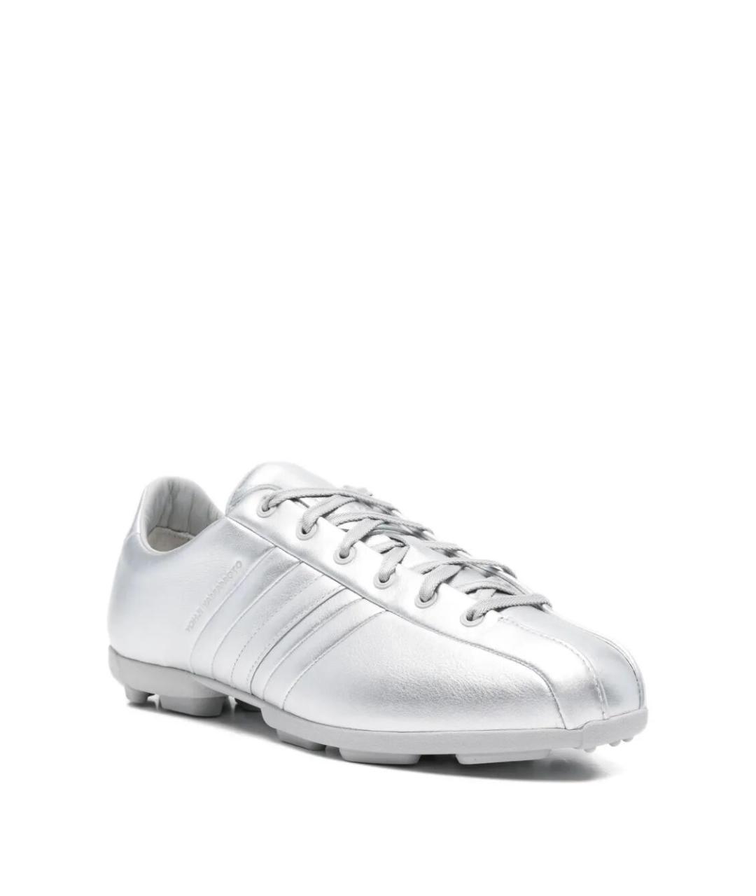 Y-3 Серебряные кожаные низкие кроссовки / кеды, фото 2