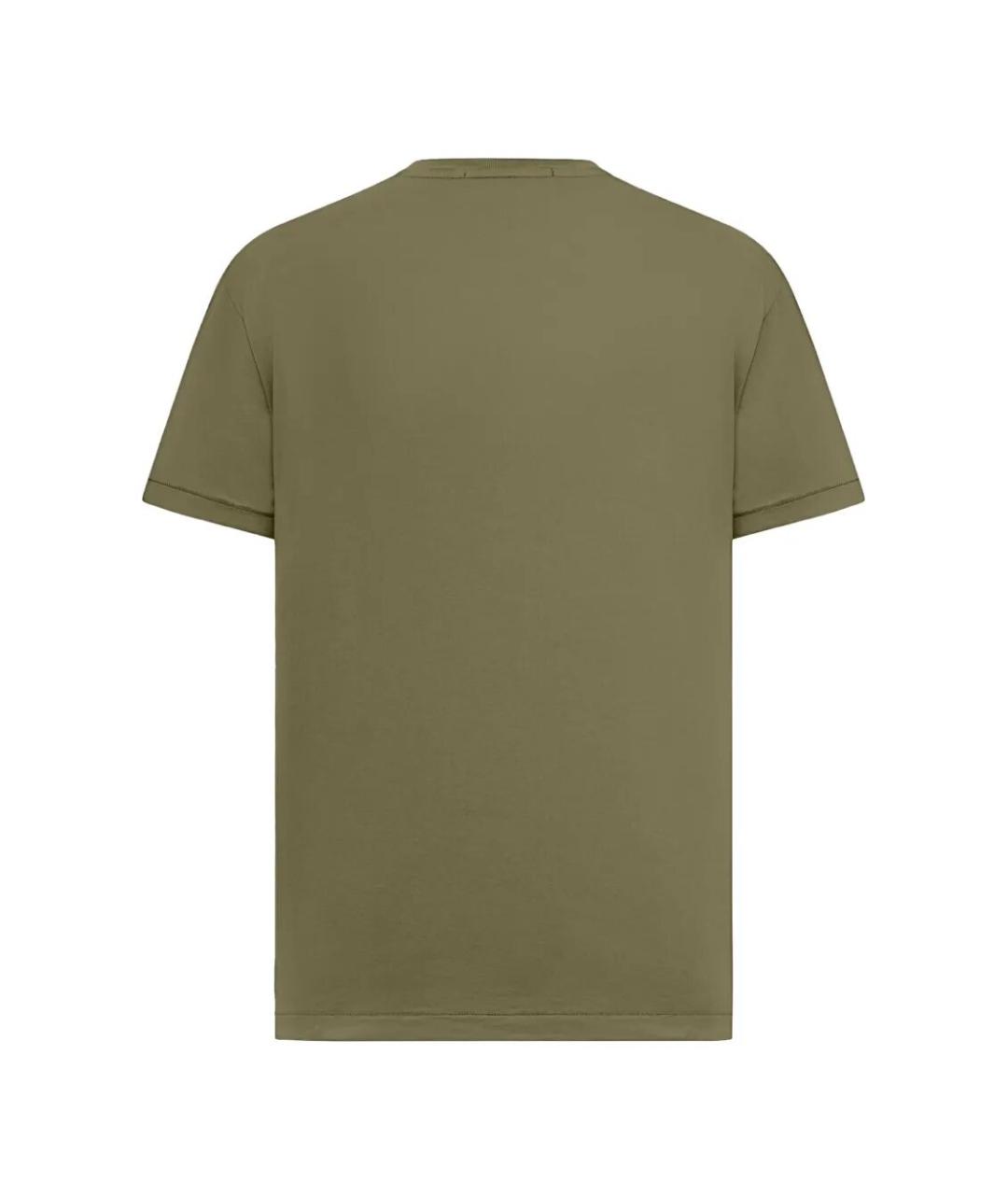 STONE ISLAND Зеленая хлопковая футболка, фото 2