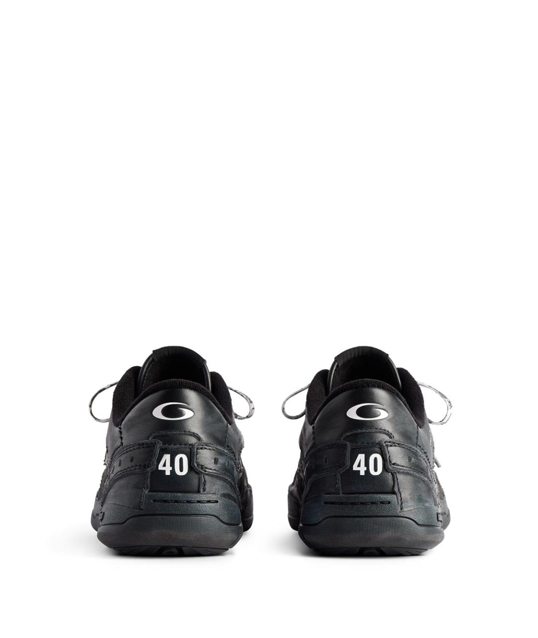 BALENCIAGA Черные кожаные низкие кроссовки / кеды, фото 2