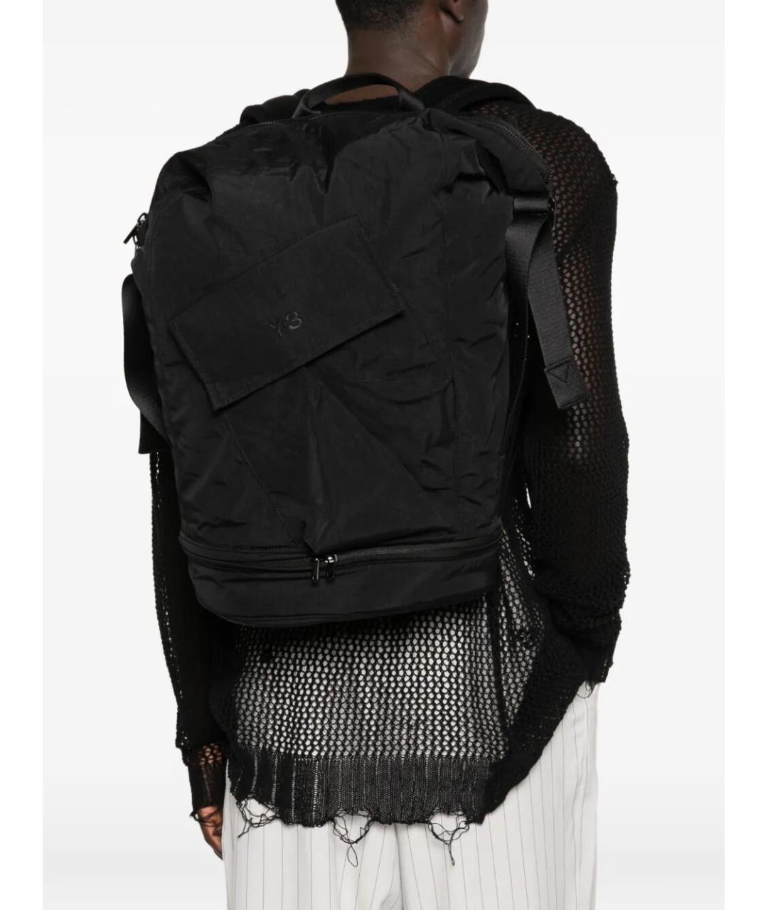 Y-3 Черный тканевый рюкзак, фото 2