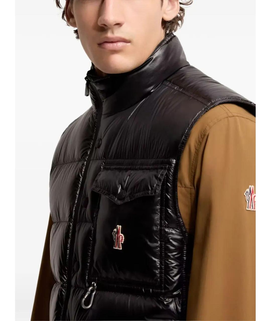 MONCLER Черная полиэстеровая жилетка, фото 4