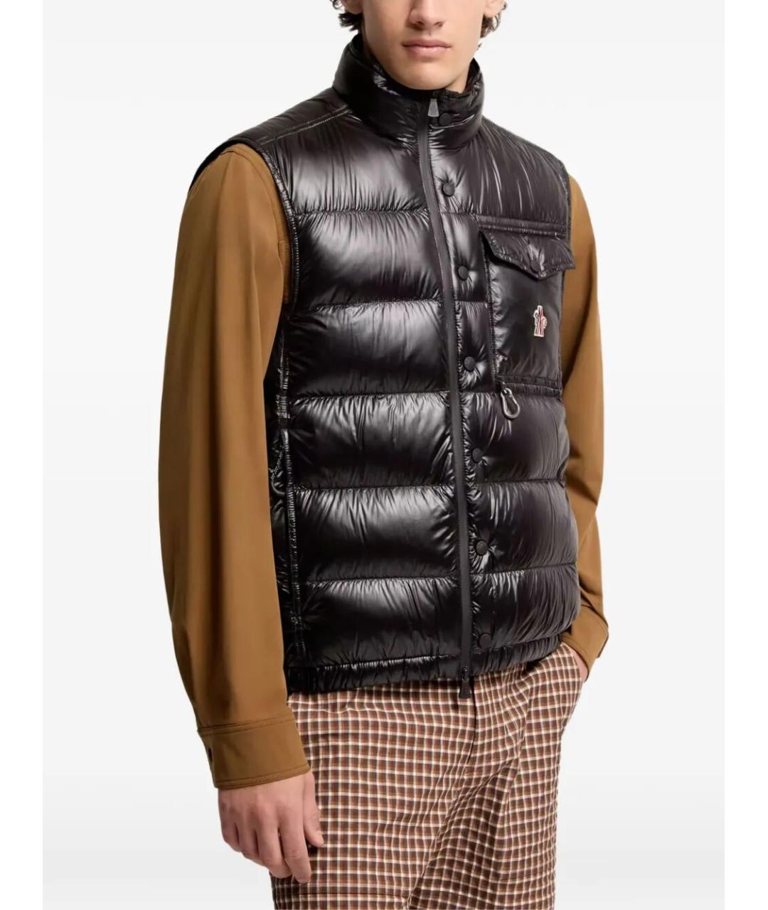 MONCLER Черная полиэстеровая жилетка, фото 2
