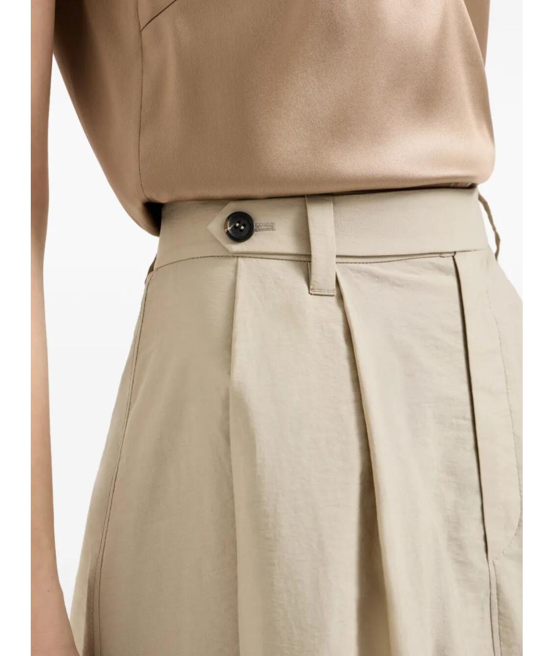 BRUNELLO CUCINELLI Бежевая хлопковая юбка миди, фото 3