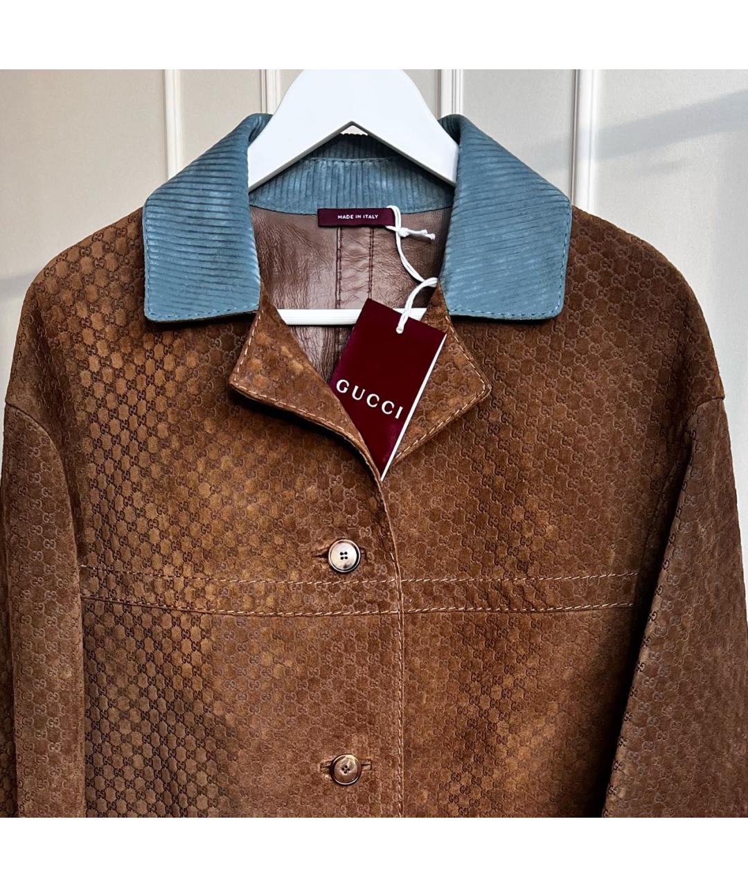 GUCCI Коричневая замшевая куртка, фото 5