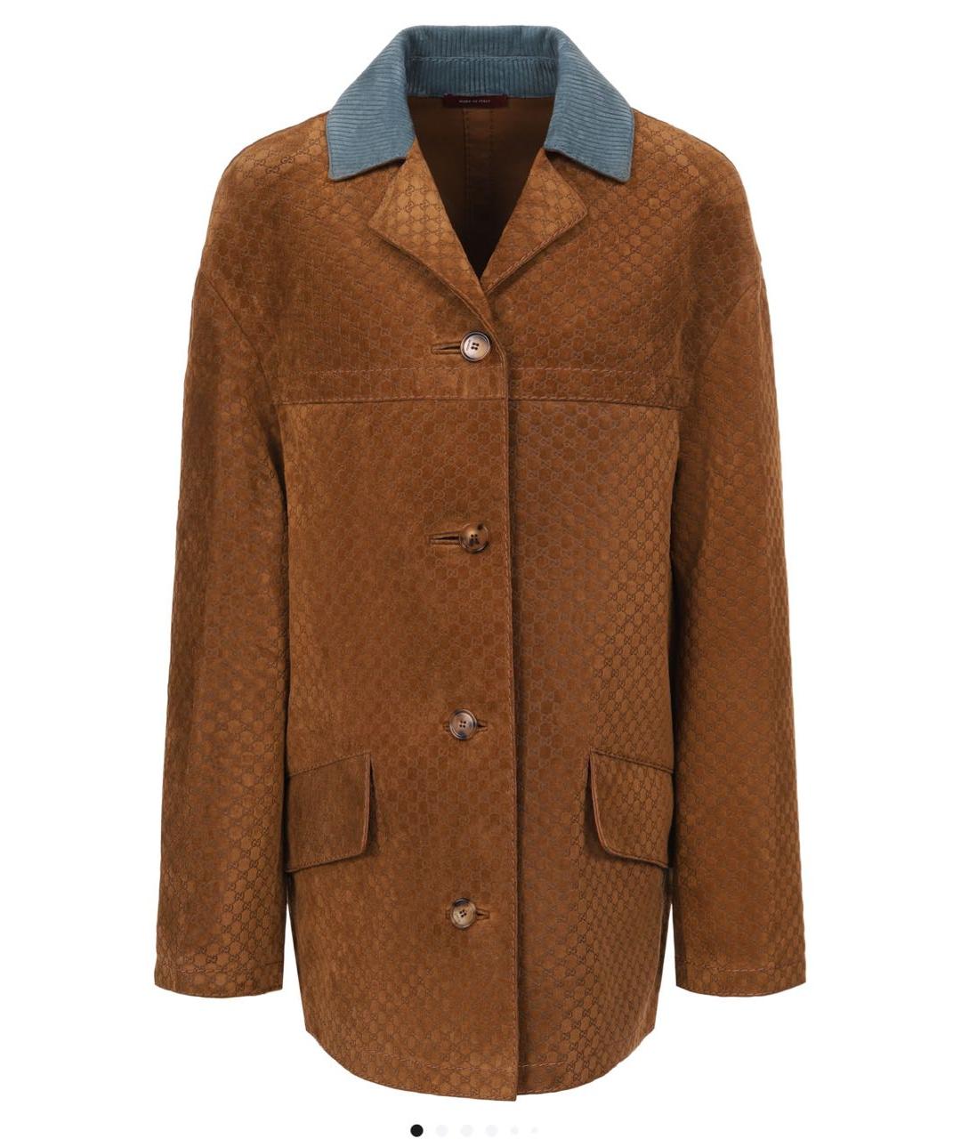 GUCCI Коричневая замшевая куртка, фото 1