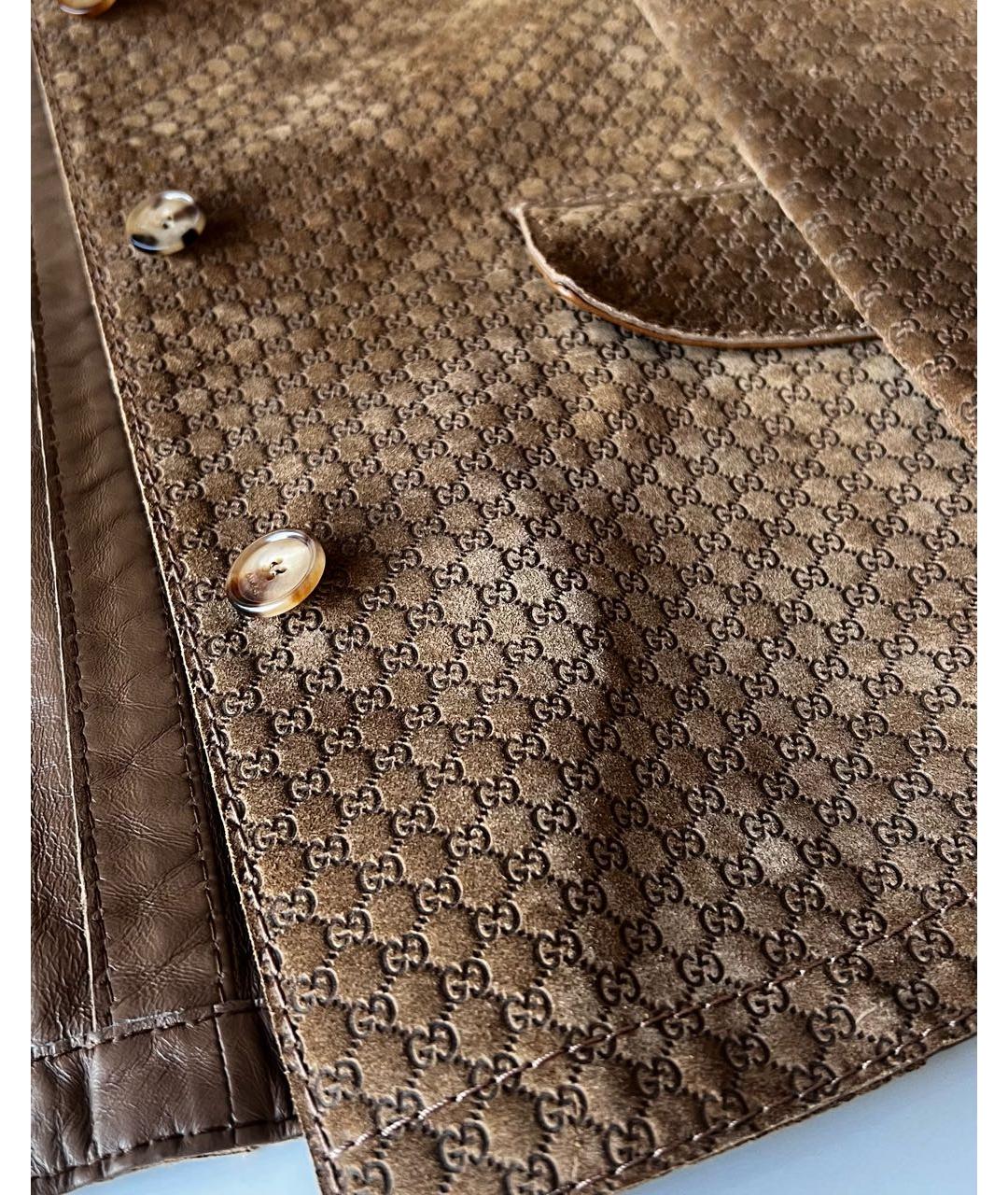 GUCCI Коричневая замшевая куртка, фото 6