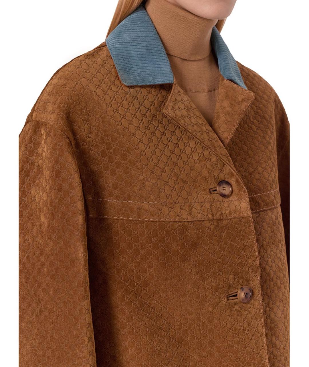 GUCCI Коричневая замшевая куртка, фото 3