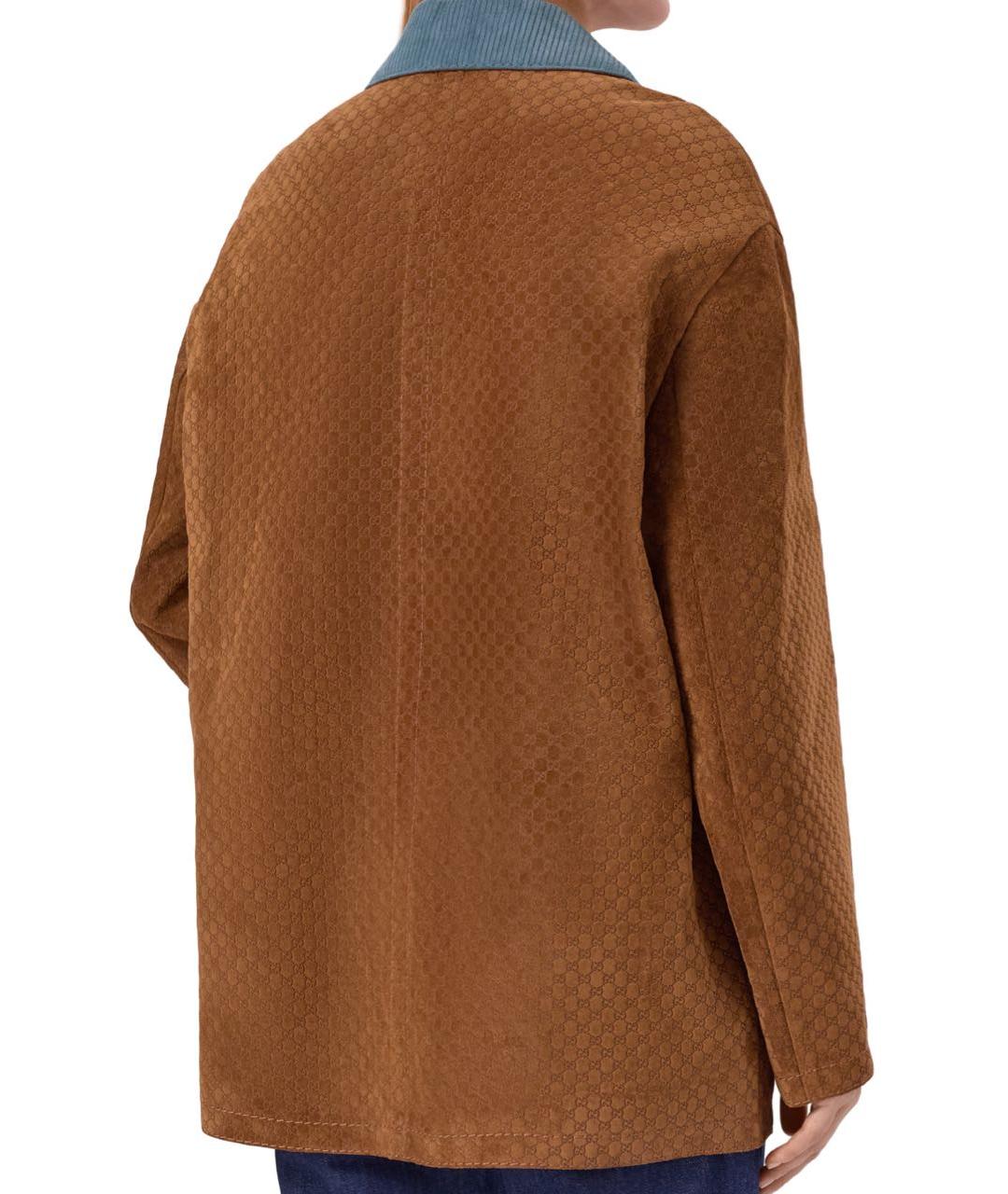 GUCCI Коричневая замшевая куртка, фото 2