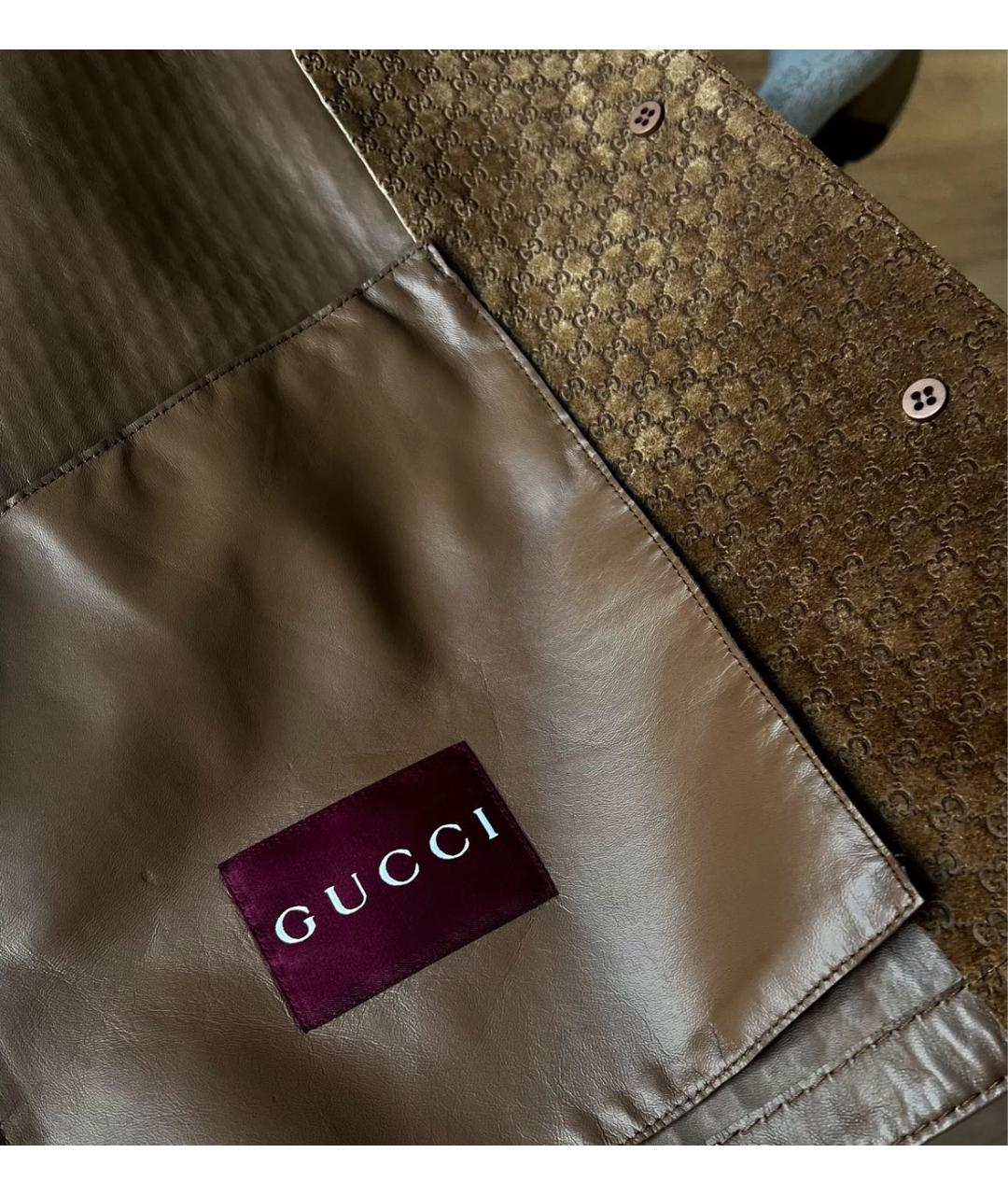 GUCCI Коричневая замшевая куртка, фото 4