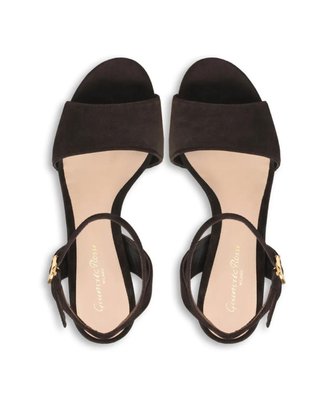 GIANVITO ROSSI Коричневые кожаные босоножки, фото 3