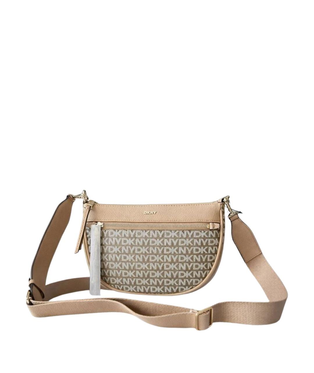 DKNY Бежевая сумка через плечо из искусственной кожи, фото 1