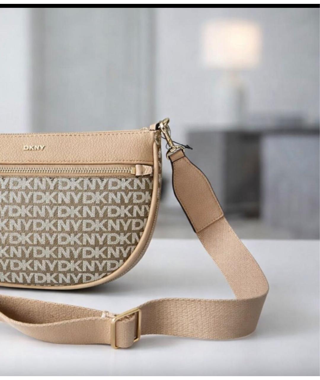 DKNY Бежевая сумка через плечо из искусственной кожи, фото 8