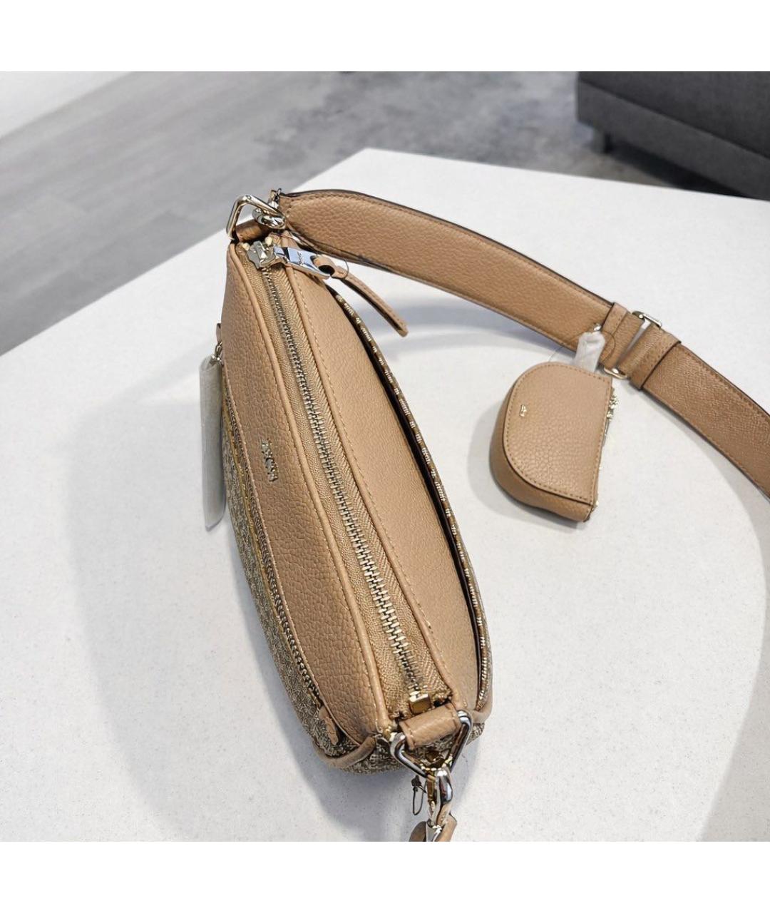 DKNY Бежевая сумка через плечо из искусственной кожи, фото 6