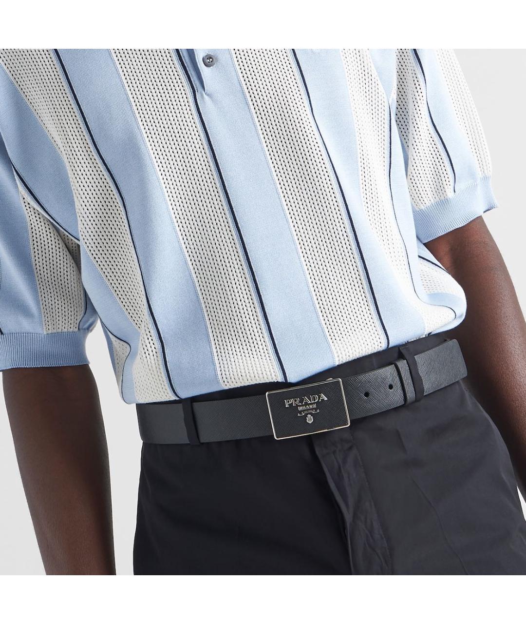 PRADA Черный кожаный ремень, фото 2