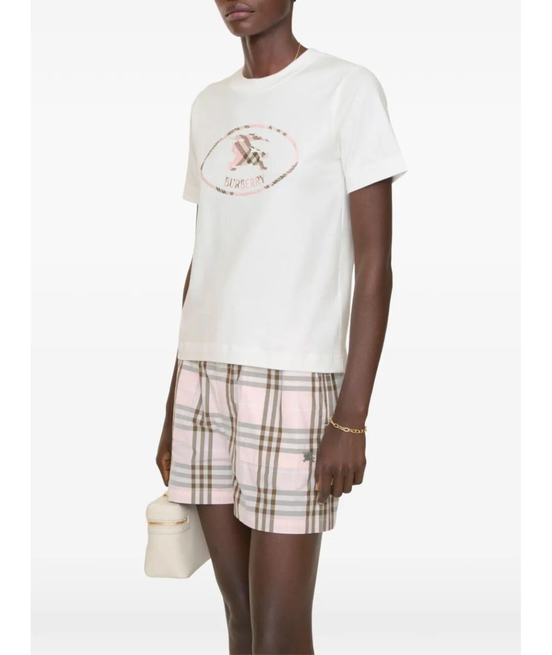 BURBERRY Белая хлопковая футболка, фото 2