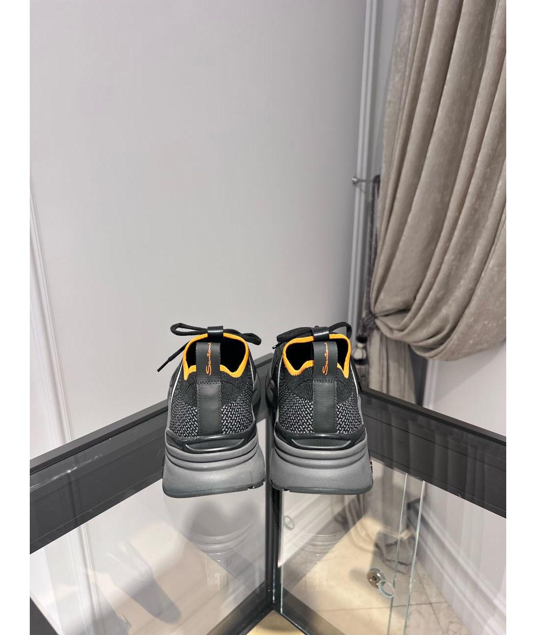 SANTONI Серые текстильные низкие кроссовки / кеды, фото 3