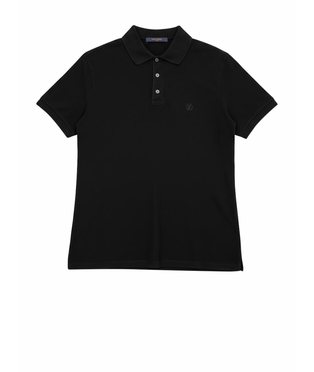 LOUIS VUITTON Черное хлопковое поло с коротким рукавом, фото 1