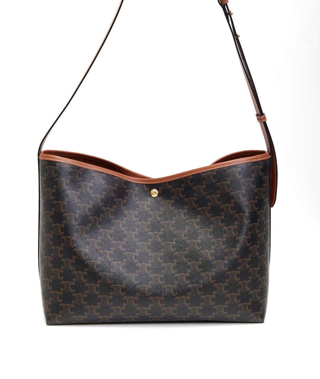 CELINE Коричневая кожаная сумка тоут, фото 1